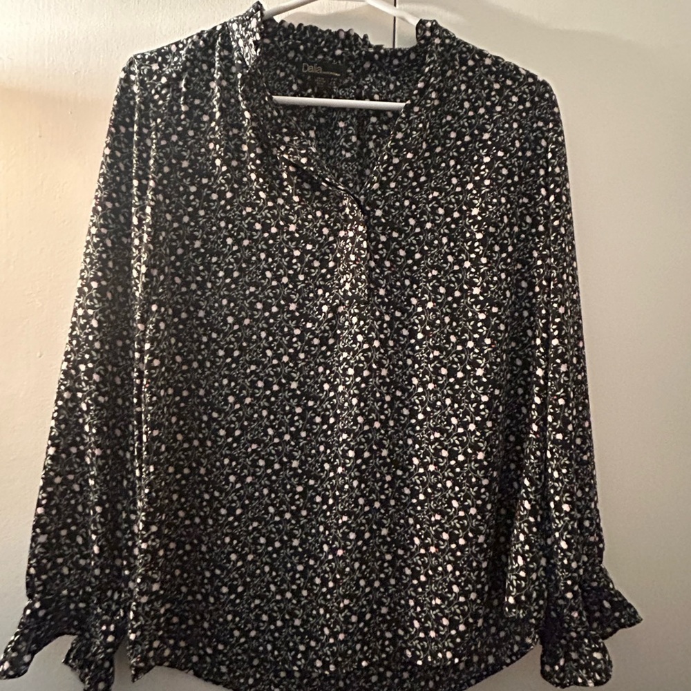 Dalia Black and White Patterned Blouse